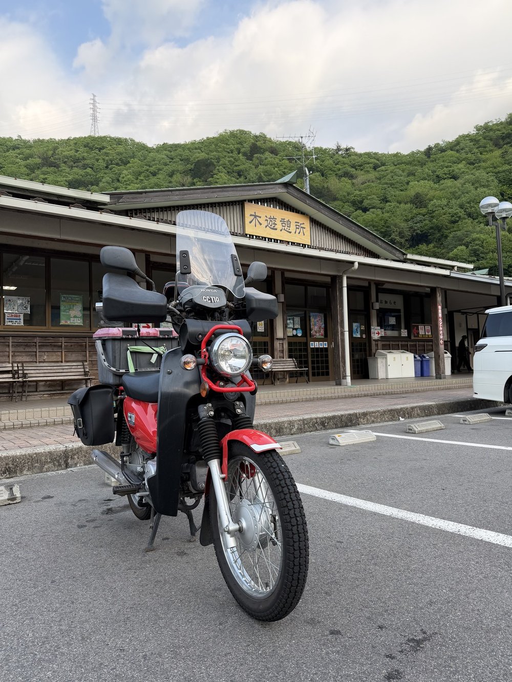 道の駅平成の木遊憩所とクロスカブ110